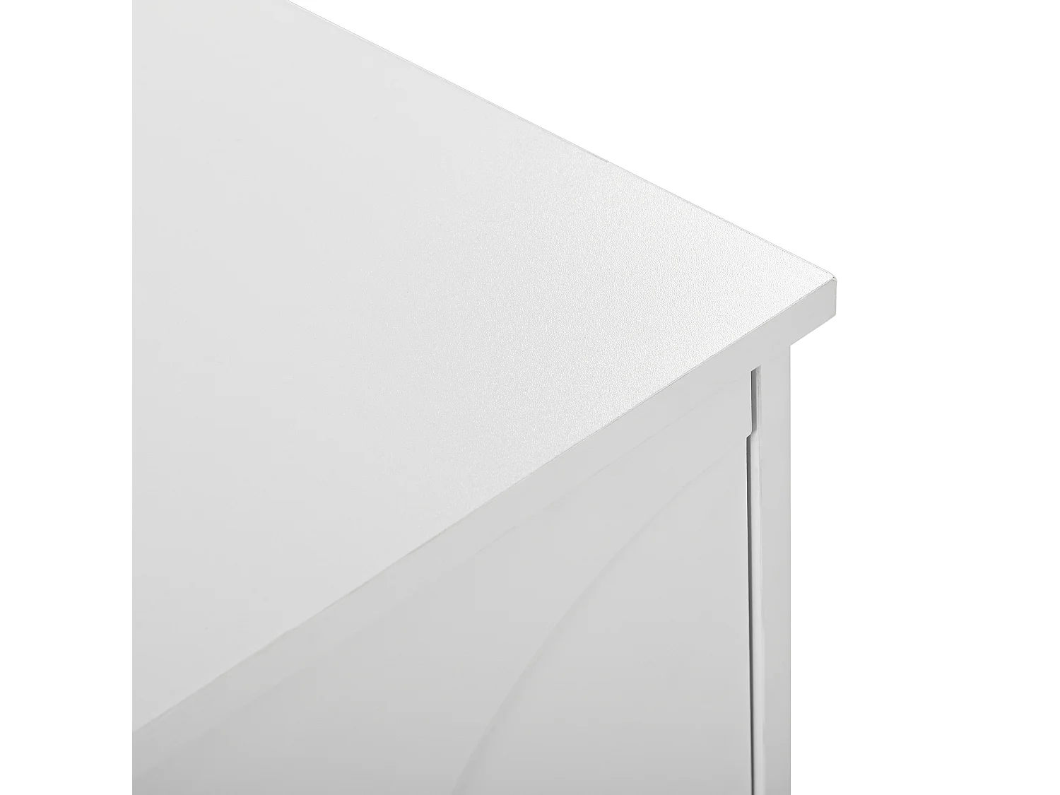 Meuble TV avec 4 portes en verre cannelé - 173 x 38 x 59 cm - Panneaux de particules et MDF - Blanc