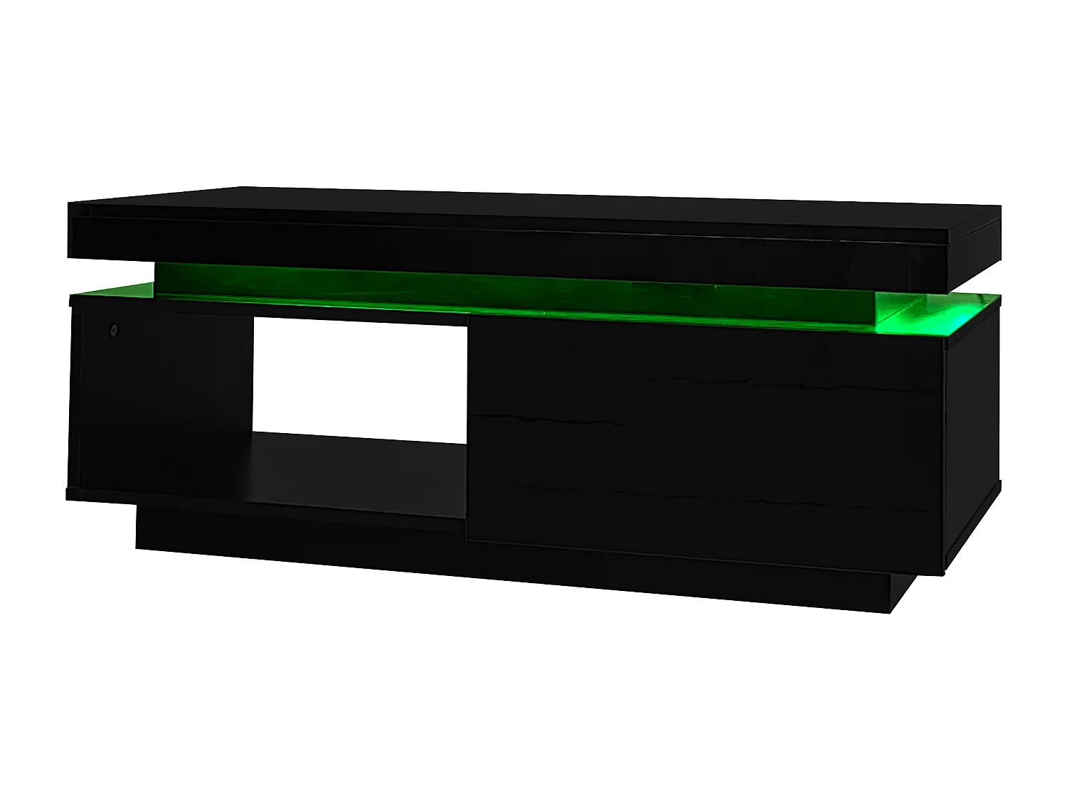 Set mobile TV: 181 x 38 x 38 cm + tavolino: 100 x 50 x 40 cm - LED - Pannello truciolare - Nero lucido