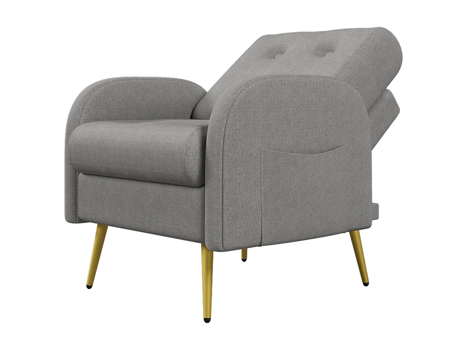 Chaise longue avec repose-pieds - 68 x 77 x 85 cm - Dossier réglable sur 3 niveaux - Polypropylène - Gris