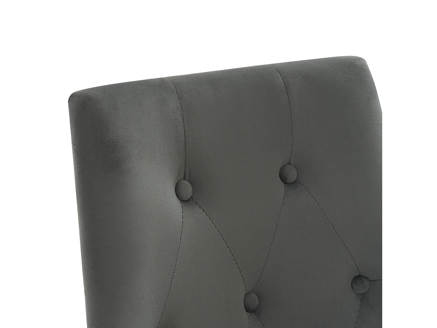 Set di 6 sedie per sala da pranzo - 56 x 55 x 100 cm - Gambe in velluto e legno della gomma - Grigio