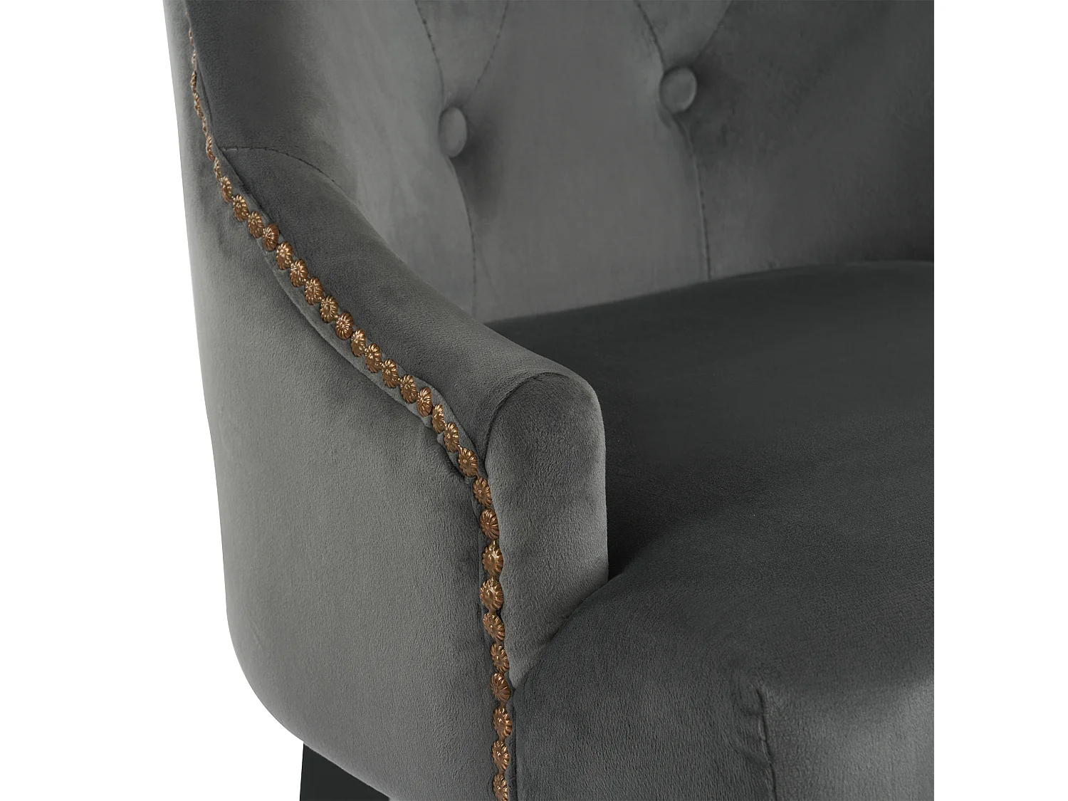 Set di 6 sedie per sala da pranzo - 56 x 55 x 100 cm - Gambe in velluto e legno della gomma - Grigio