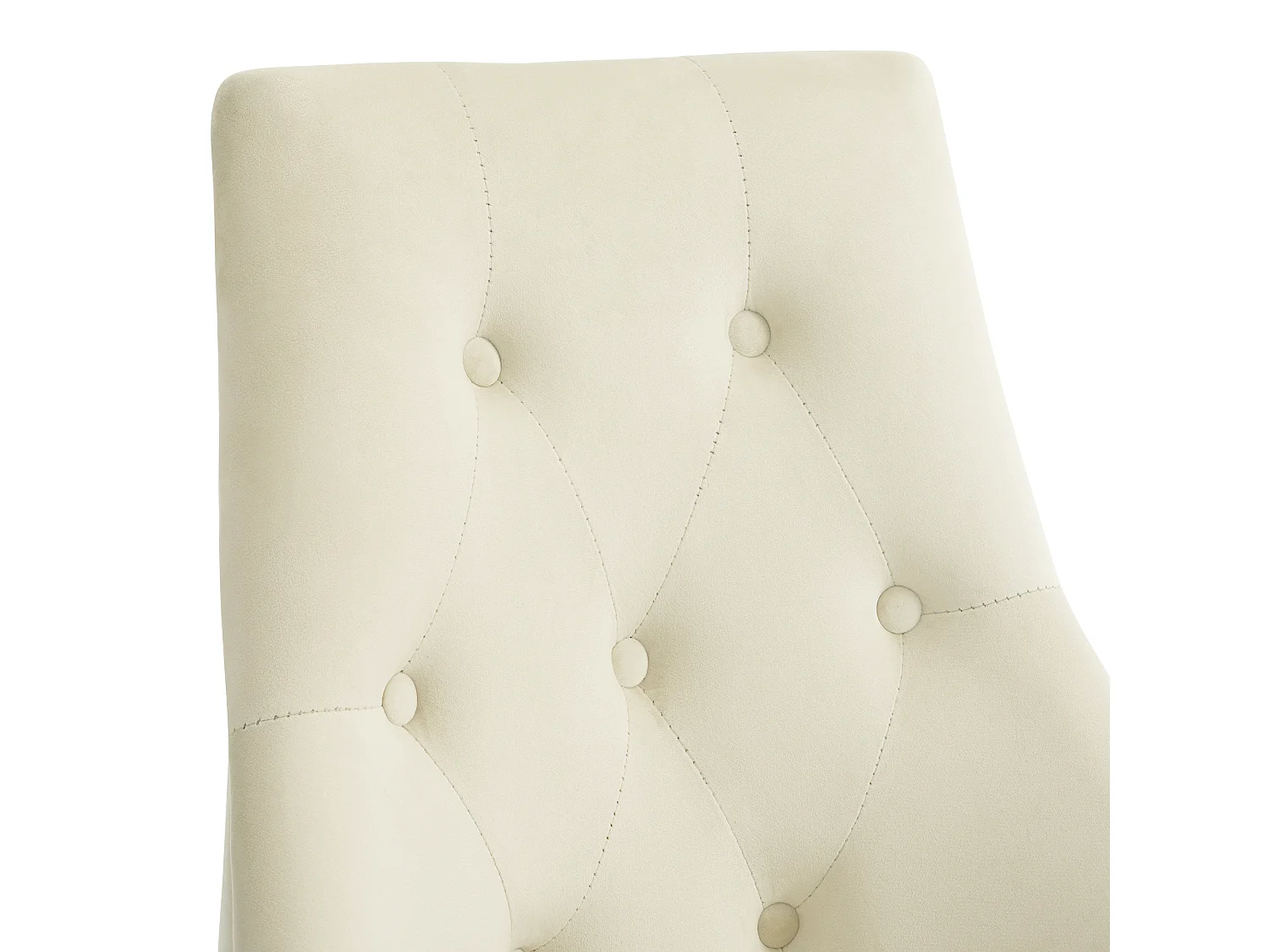 Lot de 2 chaises de salle à manger - 56 x 55 x 100 cm - Velours et pieds en bois d'hévéa - Beige