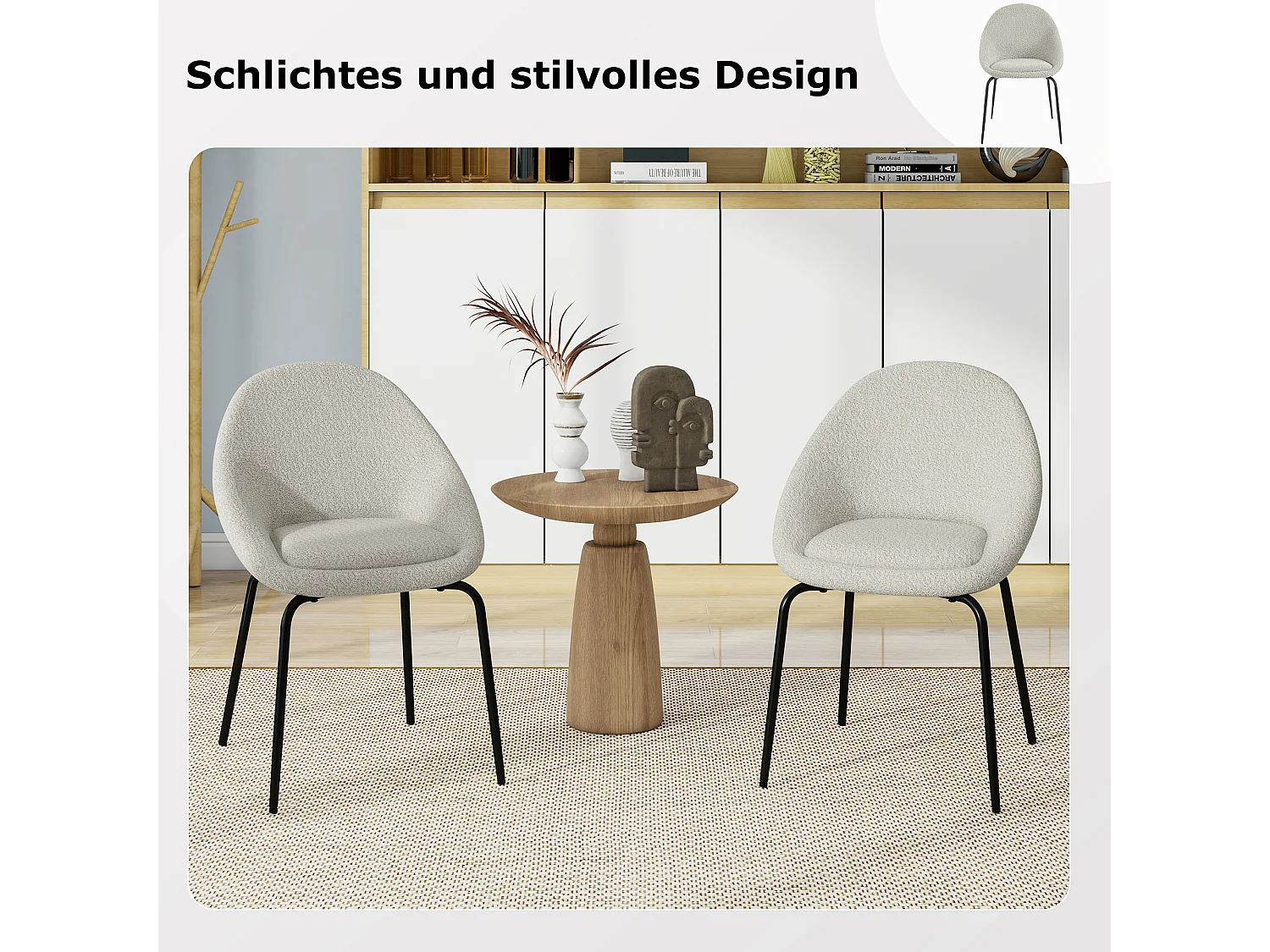 Set di 2 sedie moderne ricci - Velluto e metallo - 51 x 40 x 77 cm - Grigio