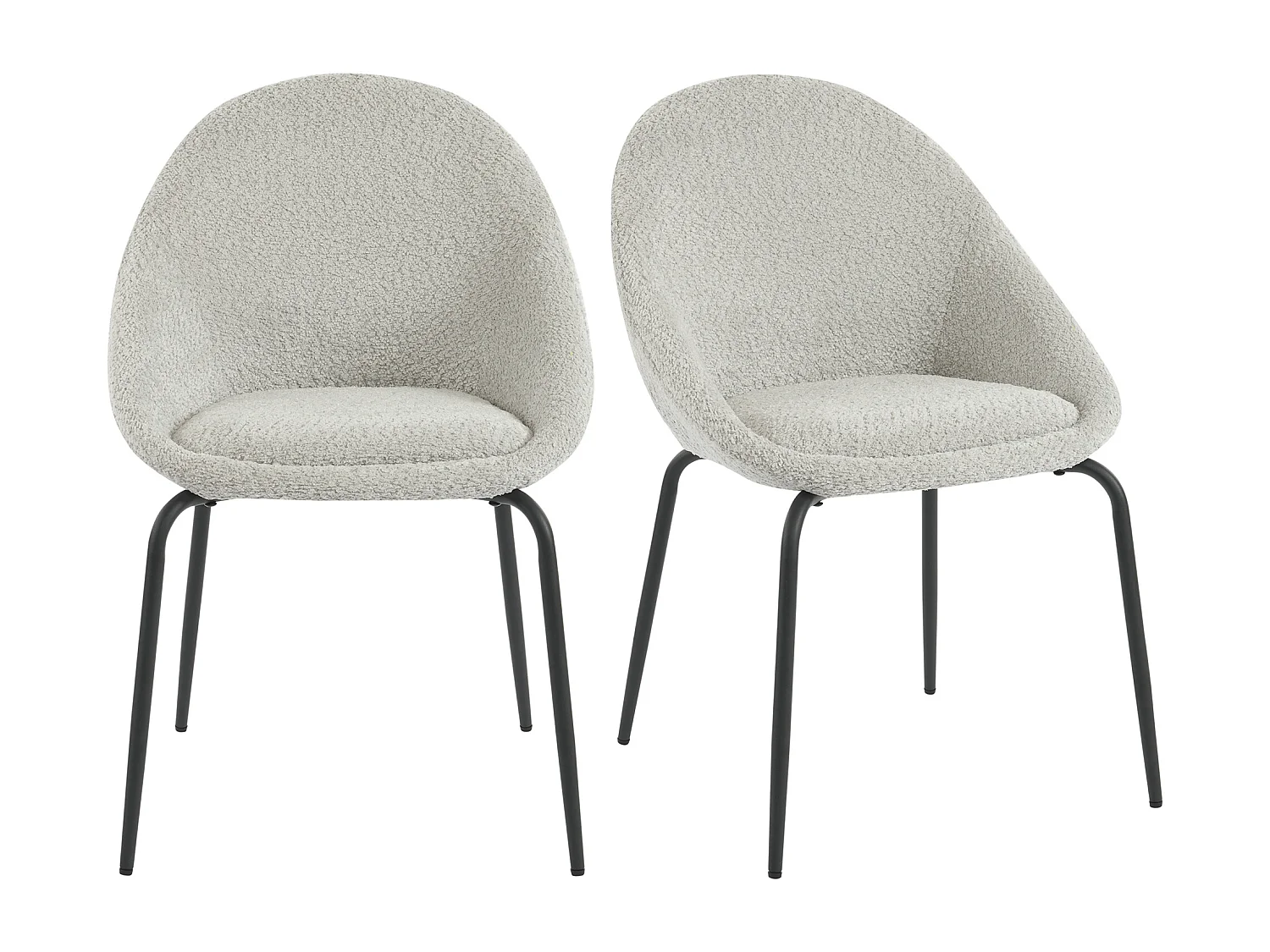 Set di 2 sedie moderne ricci - Velluto e metallo - 51 x 40 x 77 cm - Grigio