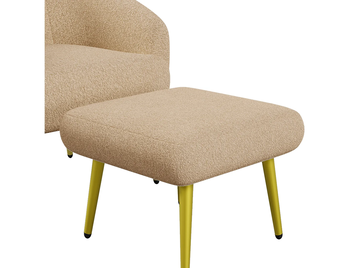 Chaise avec accoudoirs et repose-pièds - 73 x 51 x 68 cm - Éponge + fibres de polypropylène - Marron