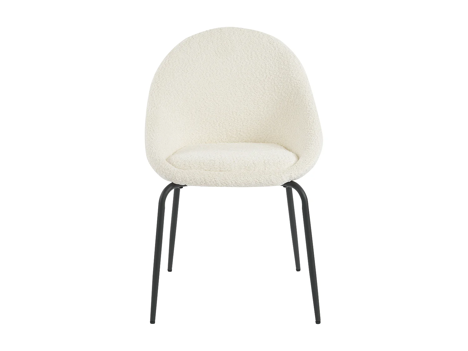 Set di 4 sedie moderne ricci - Velluto e metallo - 51 x 40 x 77 cm - Bianco