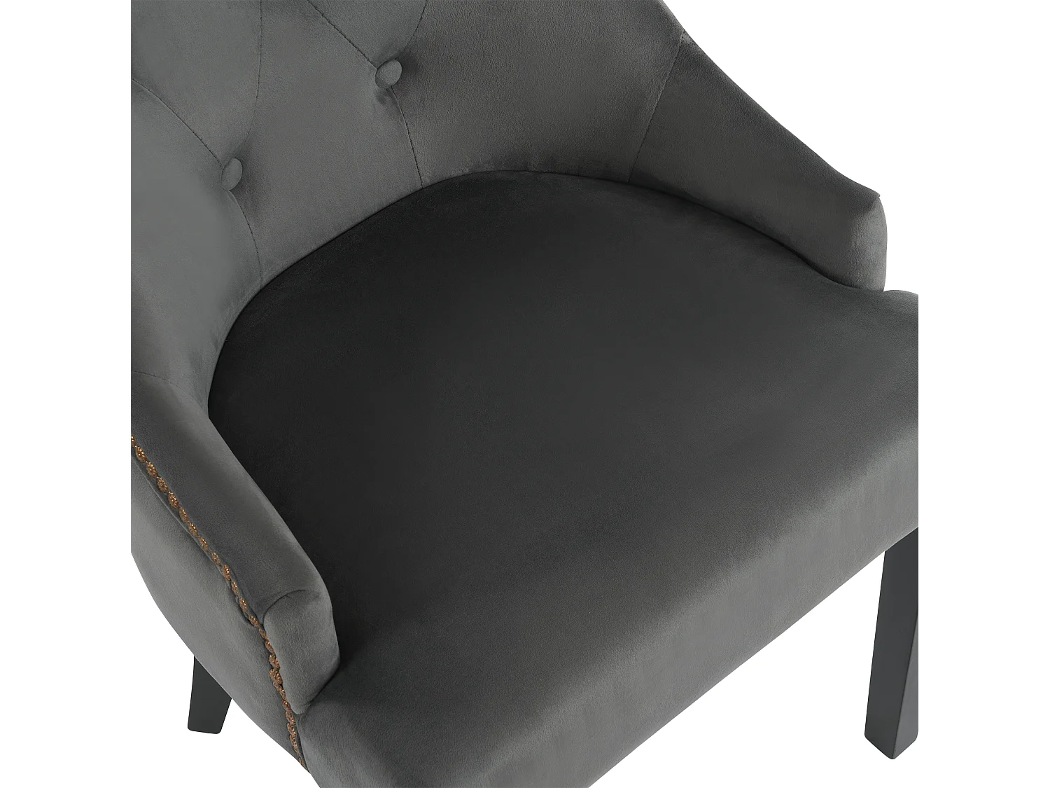 Lot de 4 chaises de salle à manger - 56 x 55 x 100 cm - Velours et pieds en bois d'hévéa - Gris