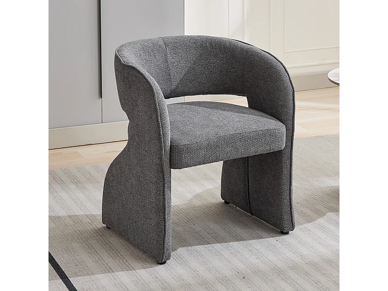 Vrijetijdsstoel met armleuningen en voetsteun - 66 x 65 x 73 + 48 x 41 x 41 cm - Pluche fleece - Grijs