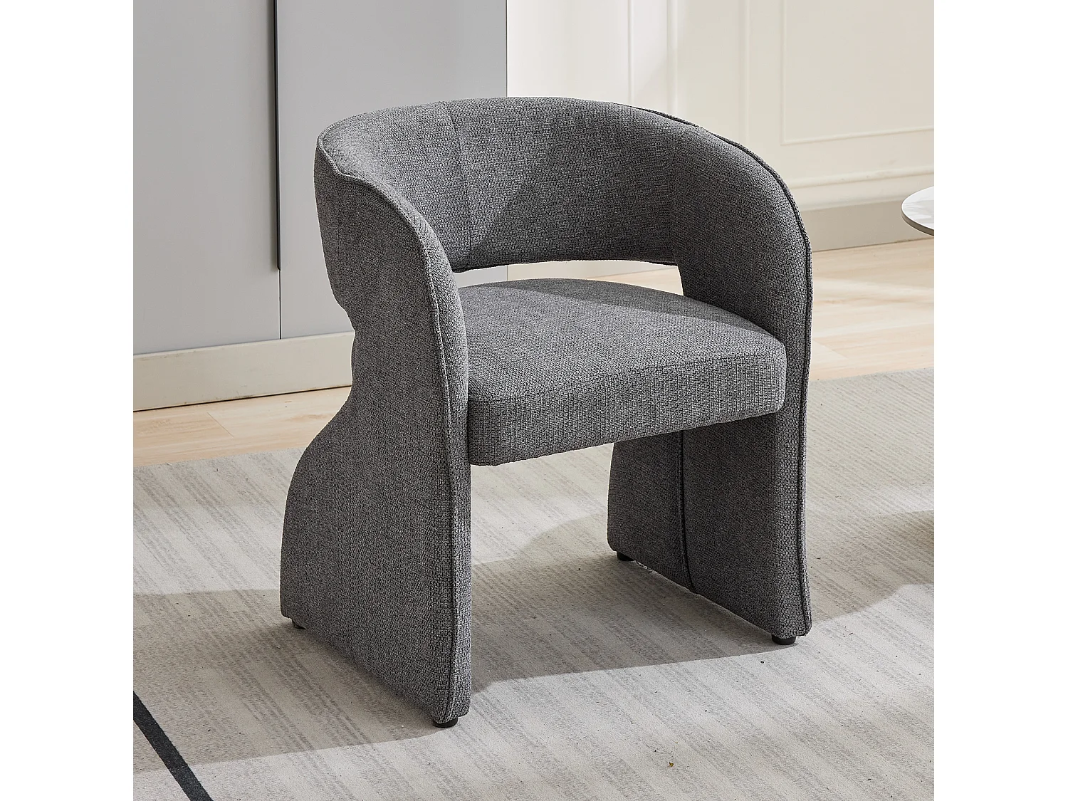 Chaise de loisir avec accoudoirs et repose-pieds - 66 x 65 x 73 + 48 x 41 x 41 cm - Polaire peluche - Gris