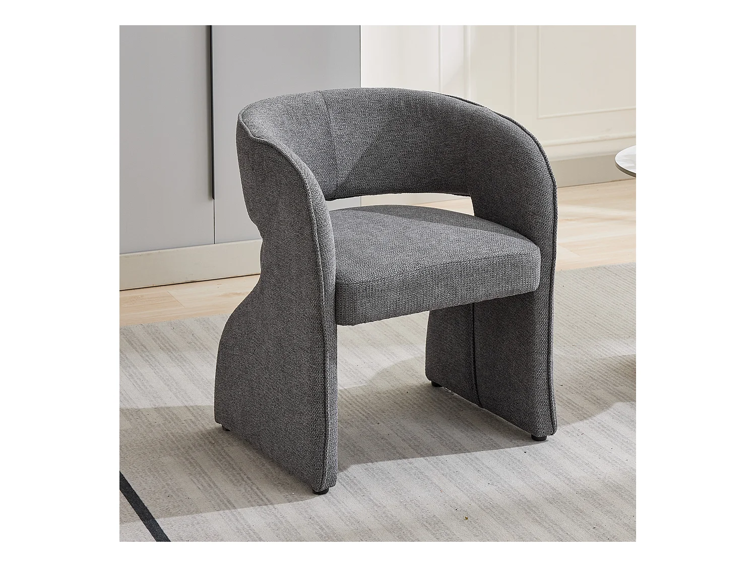 Chaise de loisir avec accoudoirs et repose-pieds - 66 x 65 x 73 + 48 x 41 x 41 cm - Polaire peluche - Gris