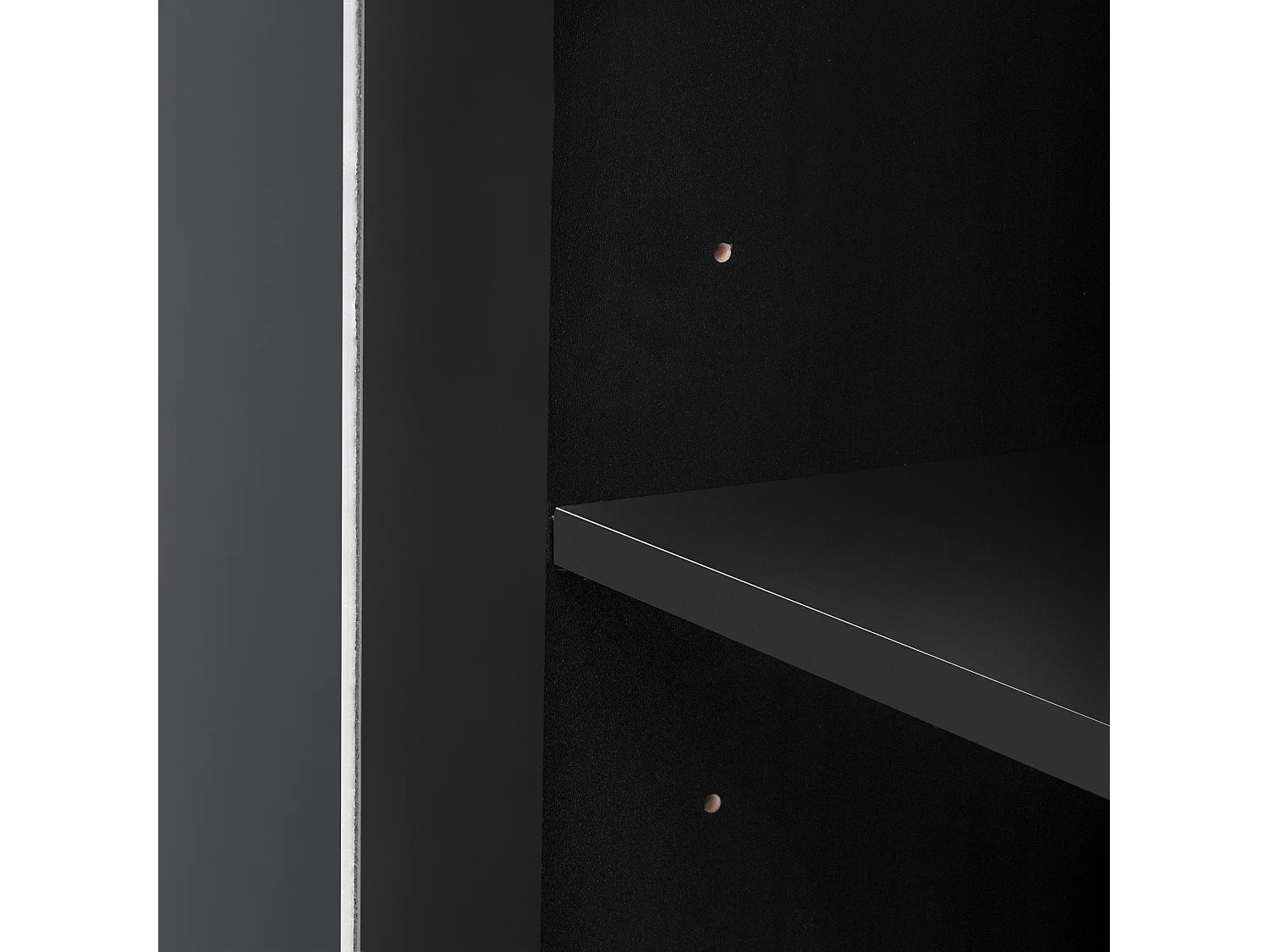 Buffet bas avec 4 portes et 2 tiroirs - 120 x 40 x 83 cm - Etagères réglables et poignées en cristal - MDF - Noir