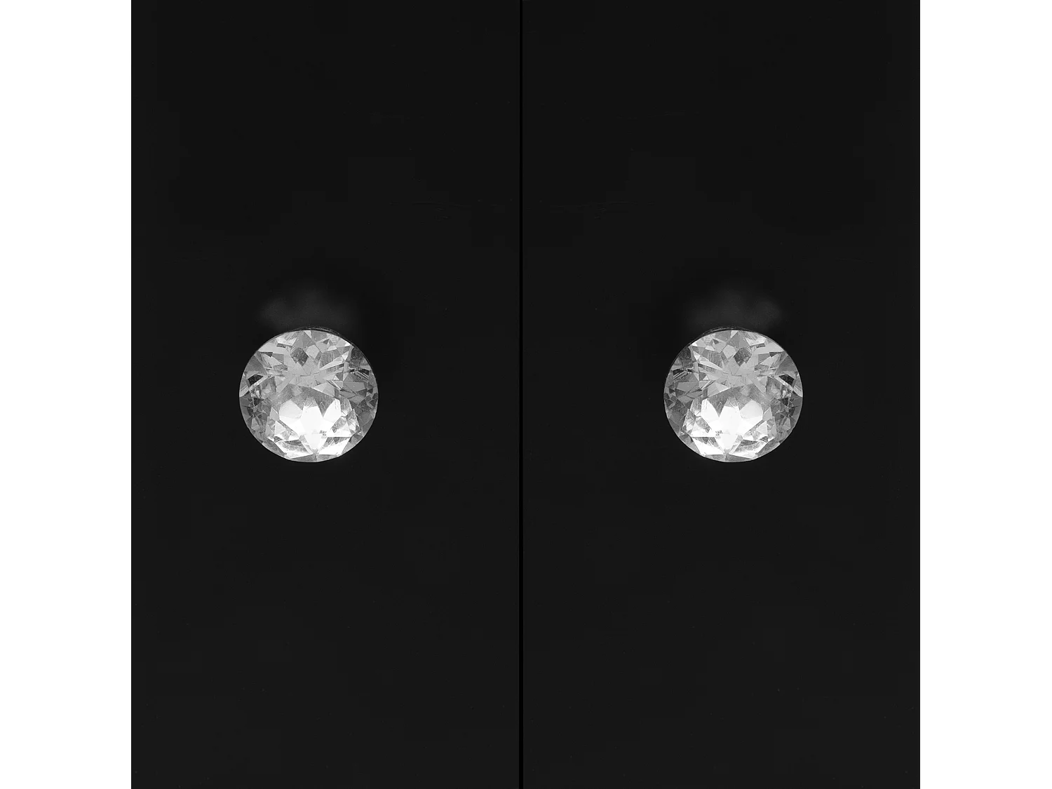 Buffet bas avec 4 portes et 2 tiroirs - 120 x 40 x 83 cm - Etagères réglables et poignées en cristal - MDF - Noir