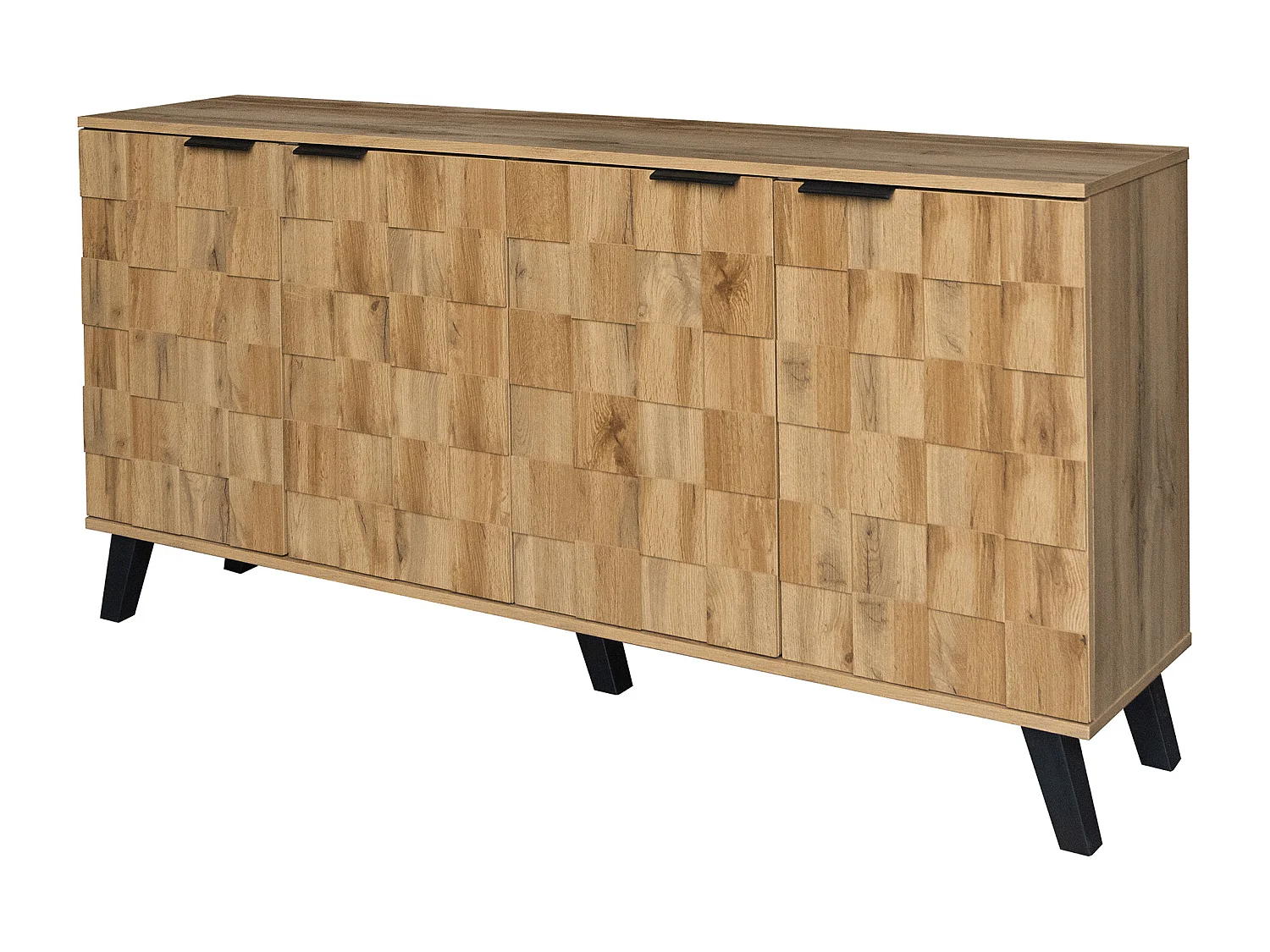 Sideboard mit 4 Türen – 160,5 x 35,5 x 78 cm – für Wohnzimmer, Esszimmer – Spanplatte – Holzfarbe