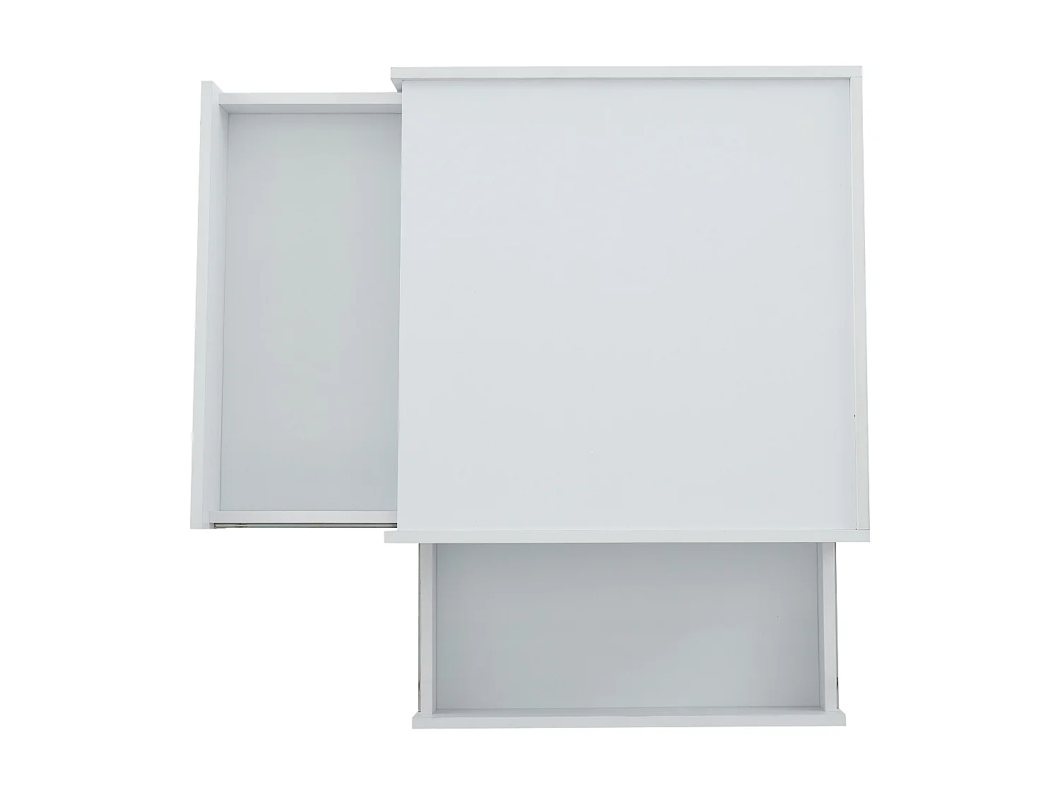 Table basse carrée avec plateau rotatif à 360° - 60 x 60 x 38 cm - Panneaux de particules - Blanc