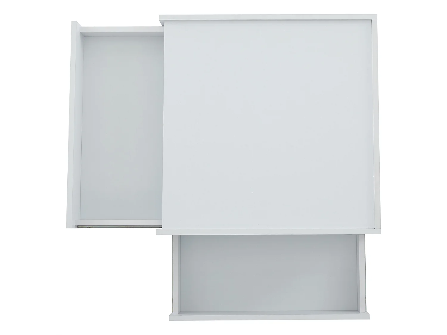 Table basse carrée avec plateau rotatif à 360° - 60 x 60 x 38 cm - Panneaux de particules - Blanc