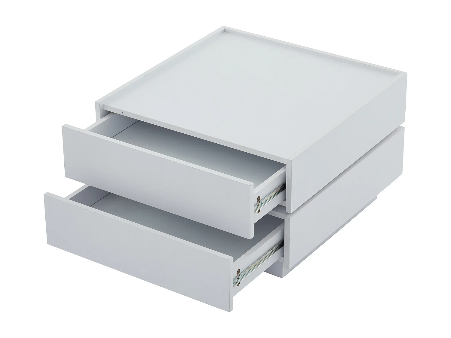 Table basse carrée avec plateau rotatif à 360° - 60 x 60 x 38 cm - Panneaux de particules - Blanc