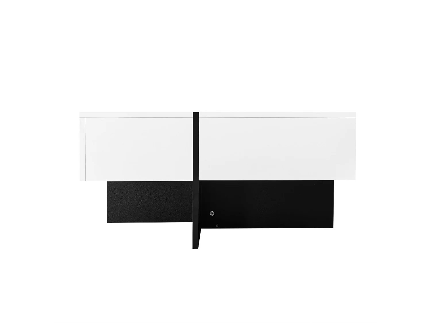 Table basse carrée avec rangement central, blanche,d70cm×h35cm