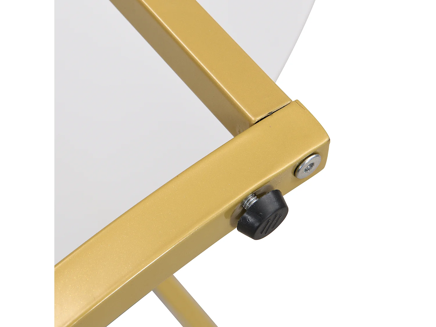 Lot de 2 tables basses gigognes, table d'appoint - D 70 x H 56.5 cm + D 60 x H 27 cm - MDF et métal - Blanc + noir