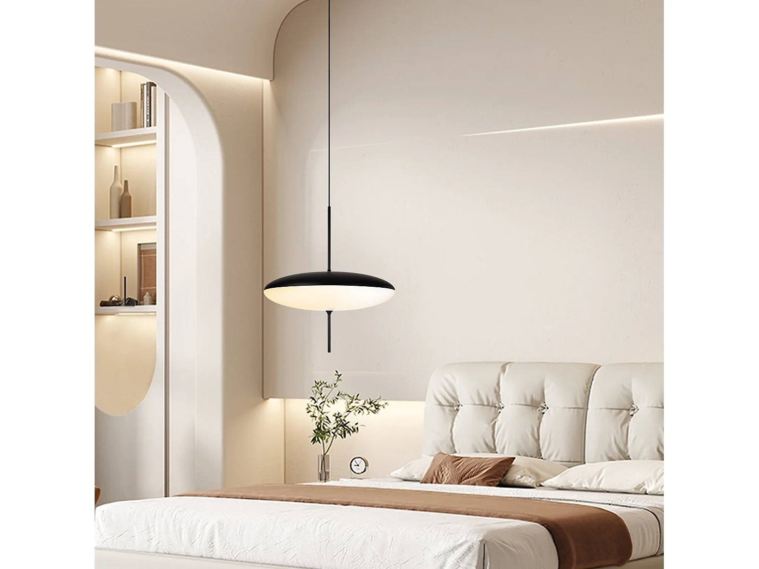 Lustre arturesthome, e27 éclairage de plafond en acrylique, noir, retro lampe de plafond pour salon cuisine chambre,d50cm x h54cm