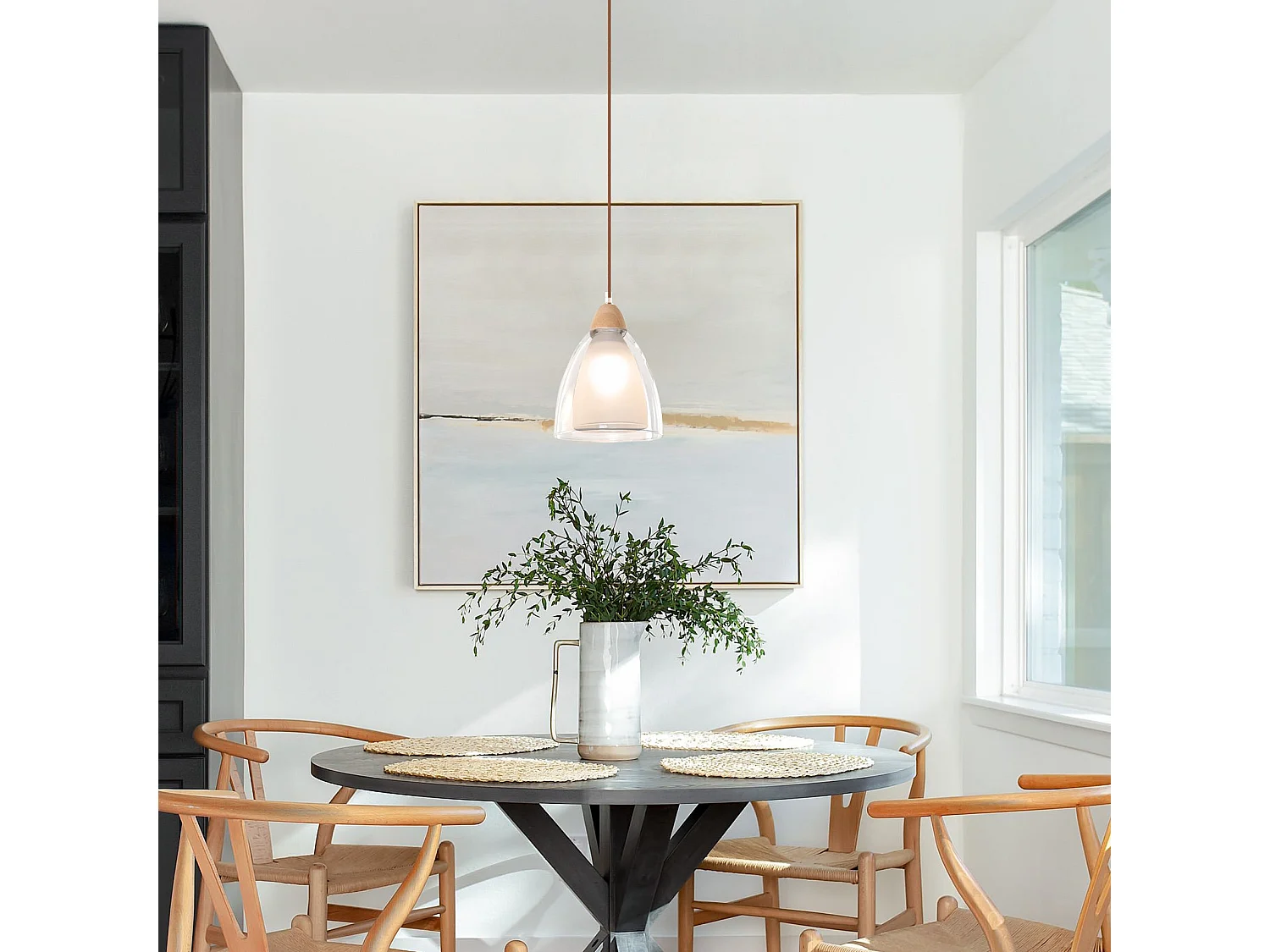 Lustre arturesthome scandinave style en acrylique,convient pour la salle à manger, la chambre à coucher et le salon,blanc,d16 cm x h22 cm