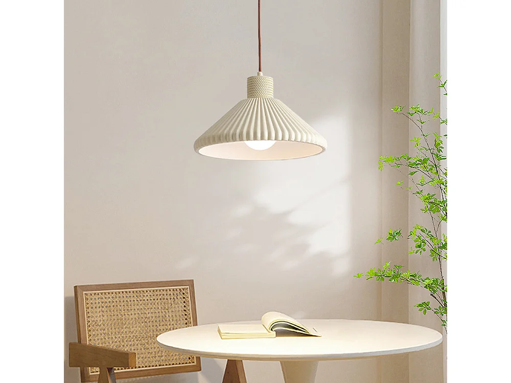 Lustre artures en polystyrene abat-jour lampe de plafond e27 éclairage suspension luminaire pour chambre, d28 cm x h16 cm, blanc