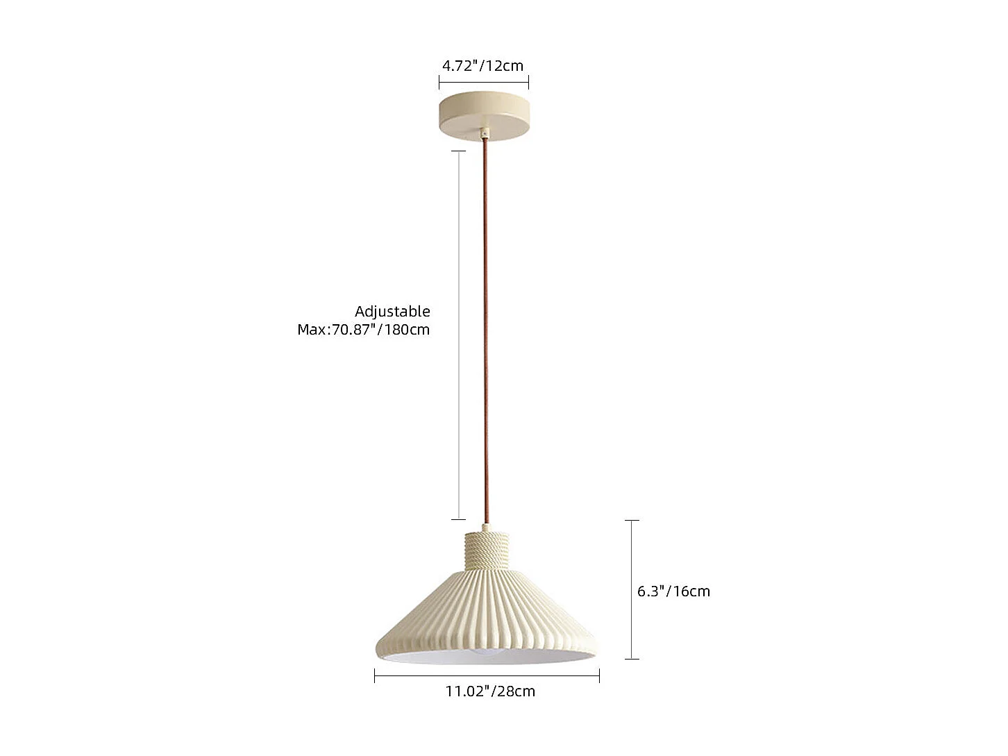 Lustre artures en polystyrene abat-jour lampe de plafond e27 éclairage suspension luminaire pour chambre, d28 cm x h16 cm, blanc