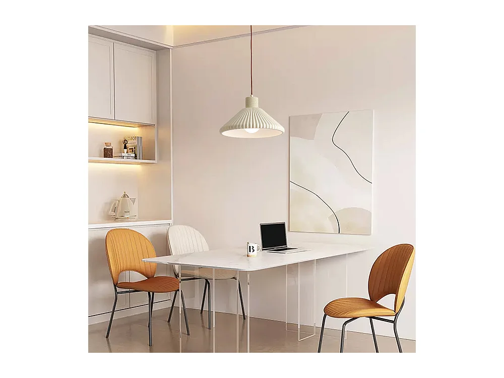 Lustre artures en polystyrene abat-jour lampe de plafond e27 éclairage suspension luminaire pour chambre, d28 cm x h16 cm, blanc