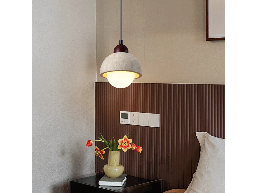 Lustre arturesthome  de plafond en pierre,idéale pour la chambre et le salon, d26 cm x h8 cm, jaune beige