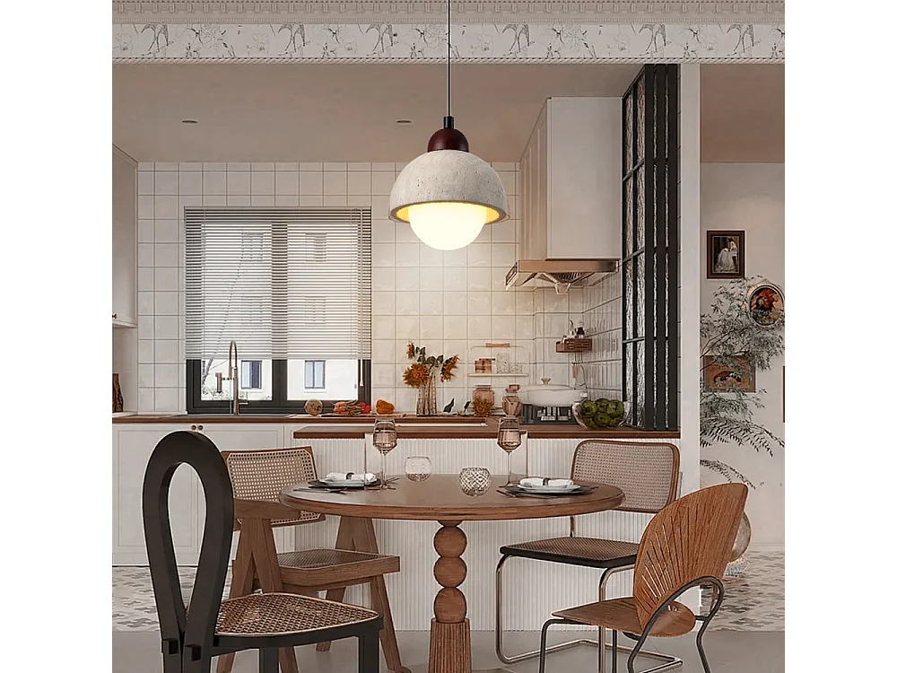 Lustre arturesthome  de plafond en pierre,idéale pour la chambre et le salon, d26 cm x h8 cm, jaune beige