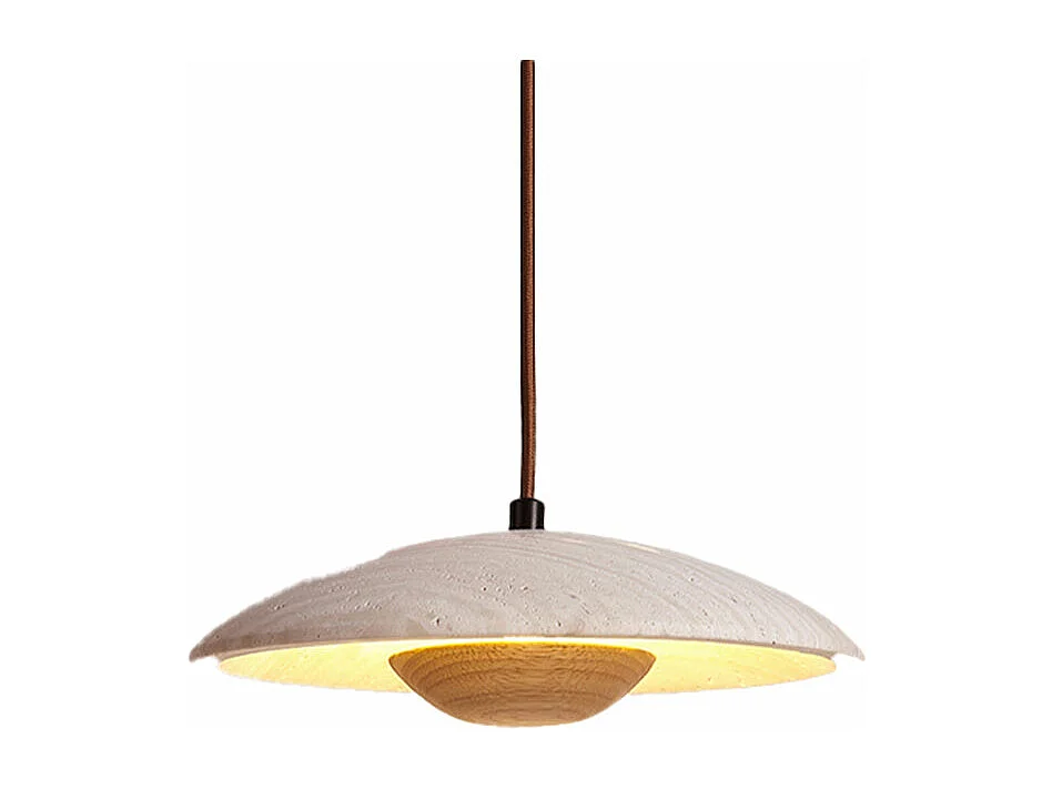 Lustre arturesthome en pierre et bois, un excellent choix pour l'éclairage des espaces de style moderne, d26 cm x h8 cm,naturel