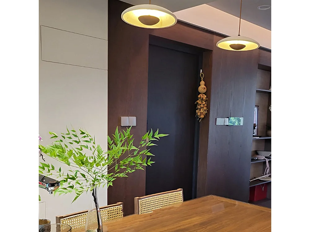 Lustre arturesthome en pierre et bois, un excellent choix pour l'éclairage des espaces de style moderne, d26 cm x h8 cm,naturel