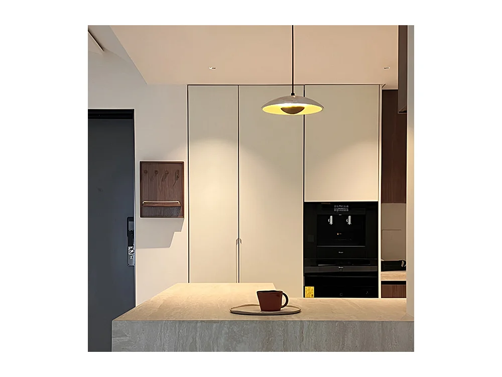 Lustre arturesthome en pierre et bois, un excellent choix pour l'éclairage des espaces de style moderne, d26 cm x h8 cm,naturel