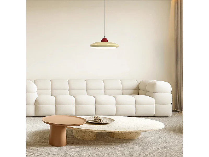 Lustre moderne arturesthome lampe suspension scandinave pour salon cuisine chambre,d26 cmx h5 cm,beige