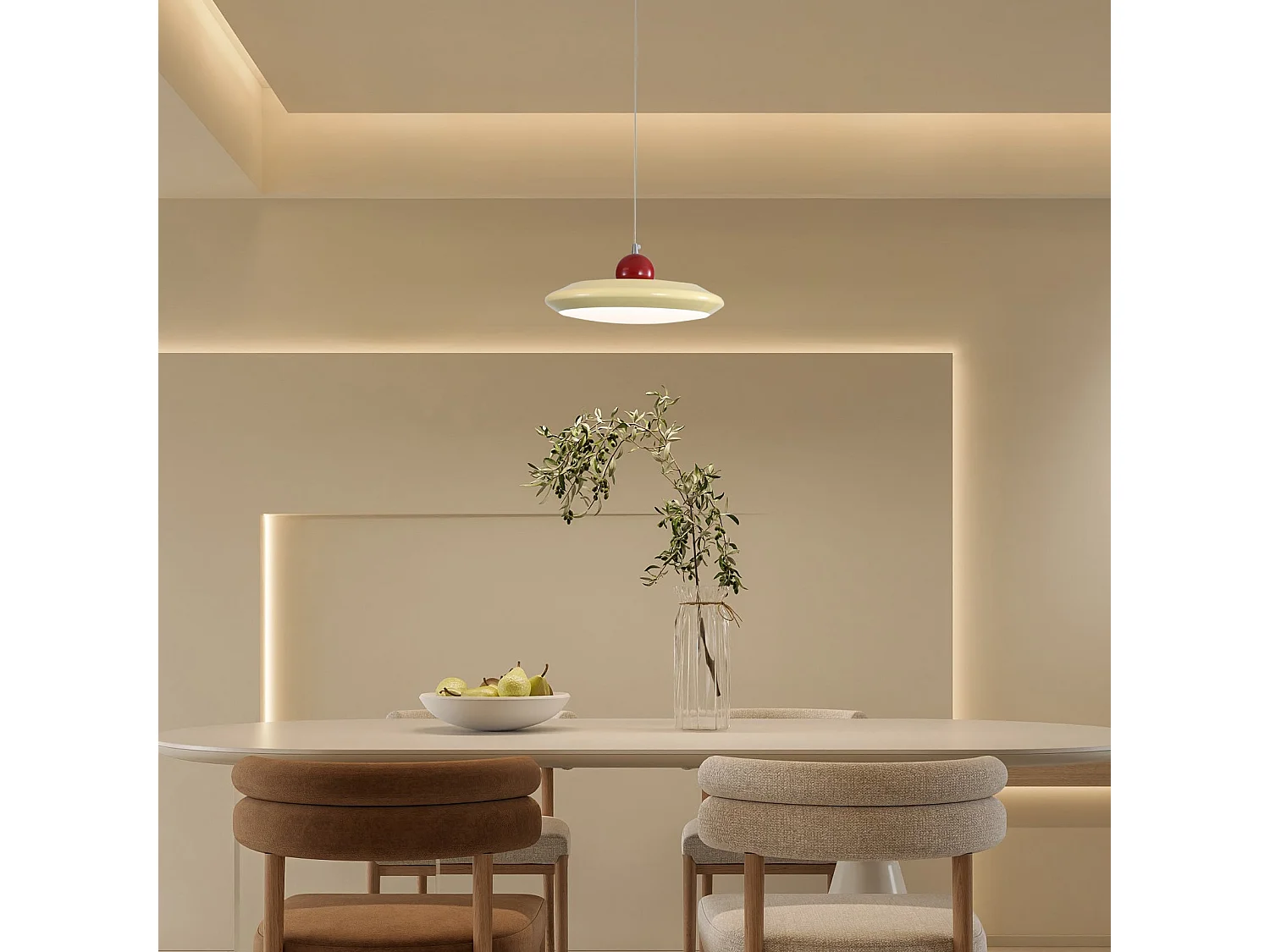 Lustre moderne arturesthome lampe suspension scandinave pour salon cuisine chambre,d26 cmx h5 cm,beige