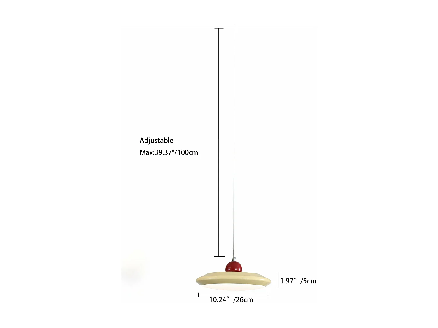 Lustre moderne arturesthome lampe suspension scandinave pour salon cuisine chambre,d26 cmx h5 cm,beige