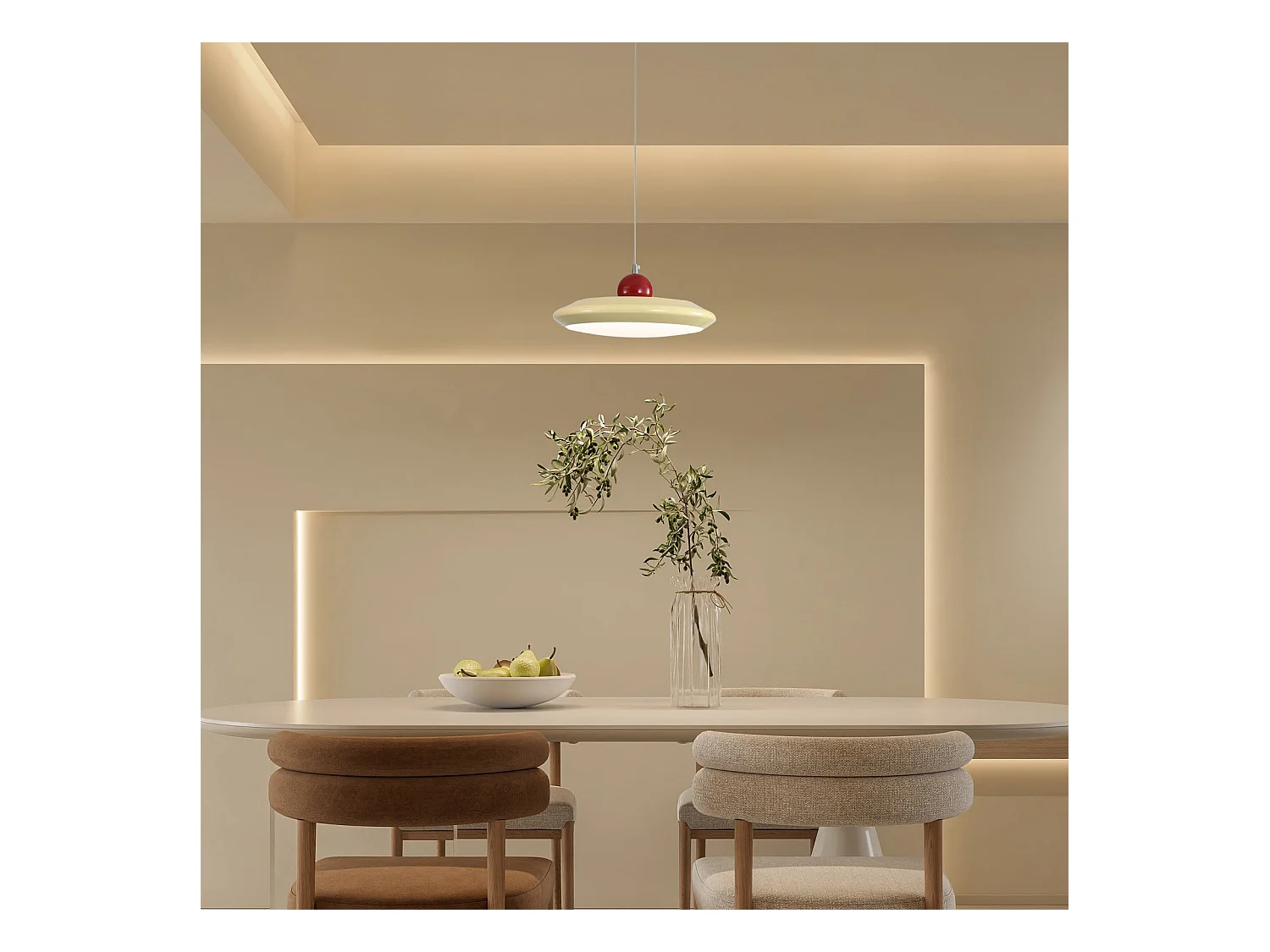 Lustre moderne arturesthome lampe suspension scandinave pour salon cuisine chambre,d26 cmx h5 cm,beige