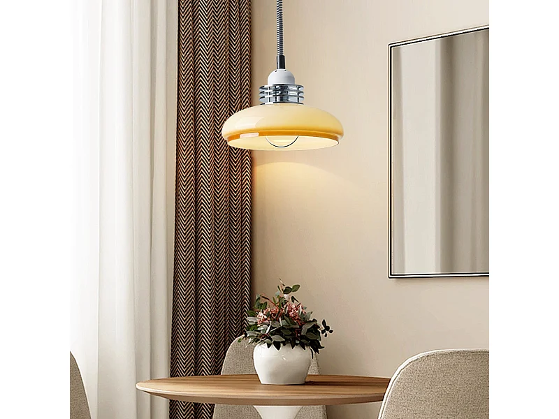 Lustre télescopique moderne style wabi-sabi illuminateur en verre d25 cm x h25 cm