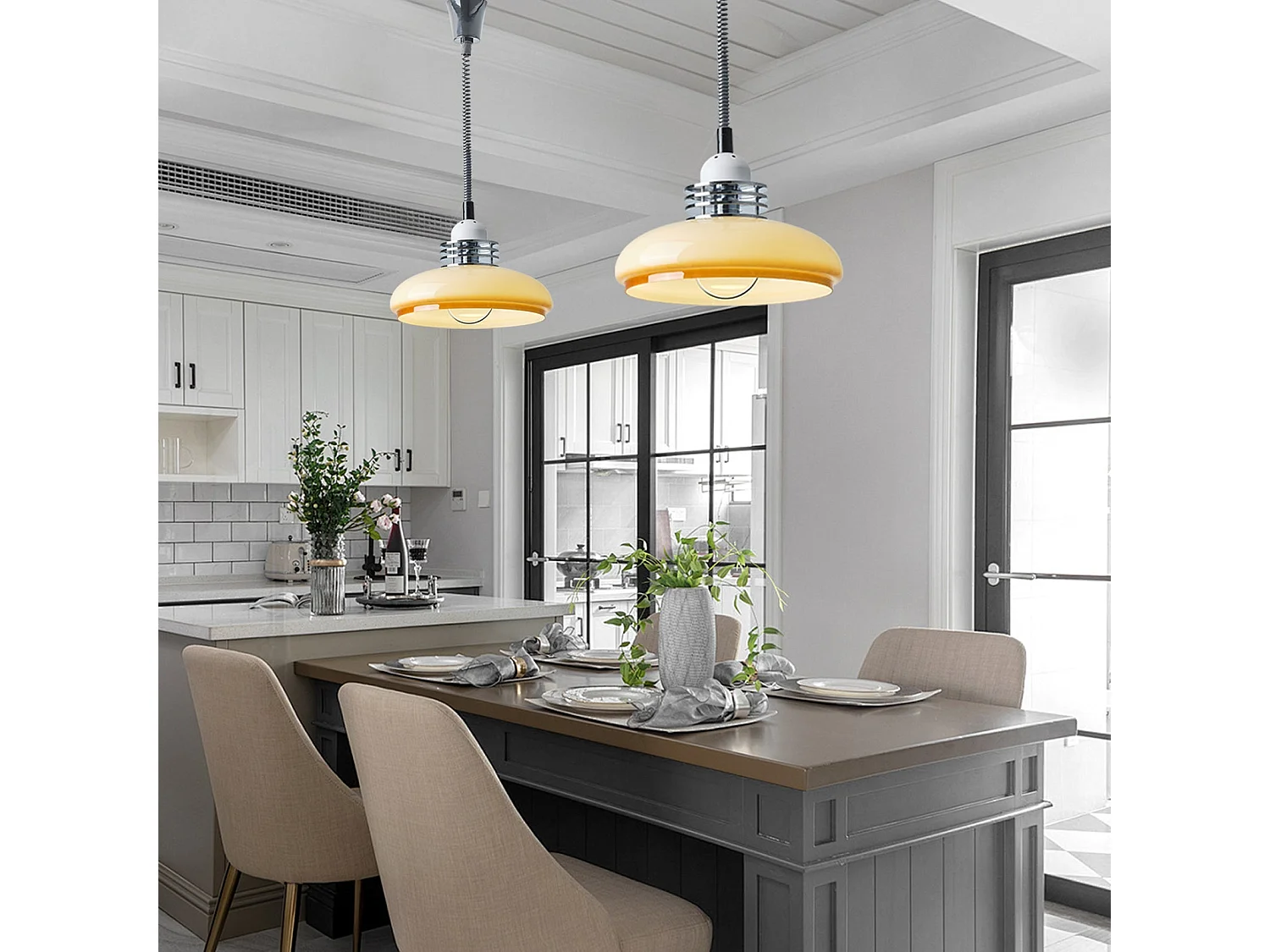 Lustre télescopique moderne style wabi-sabi illuminateur en verre d25 cm x h25 cm