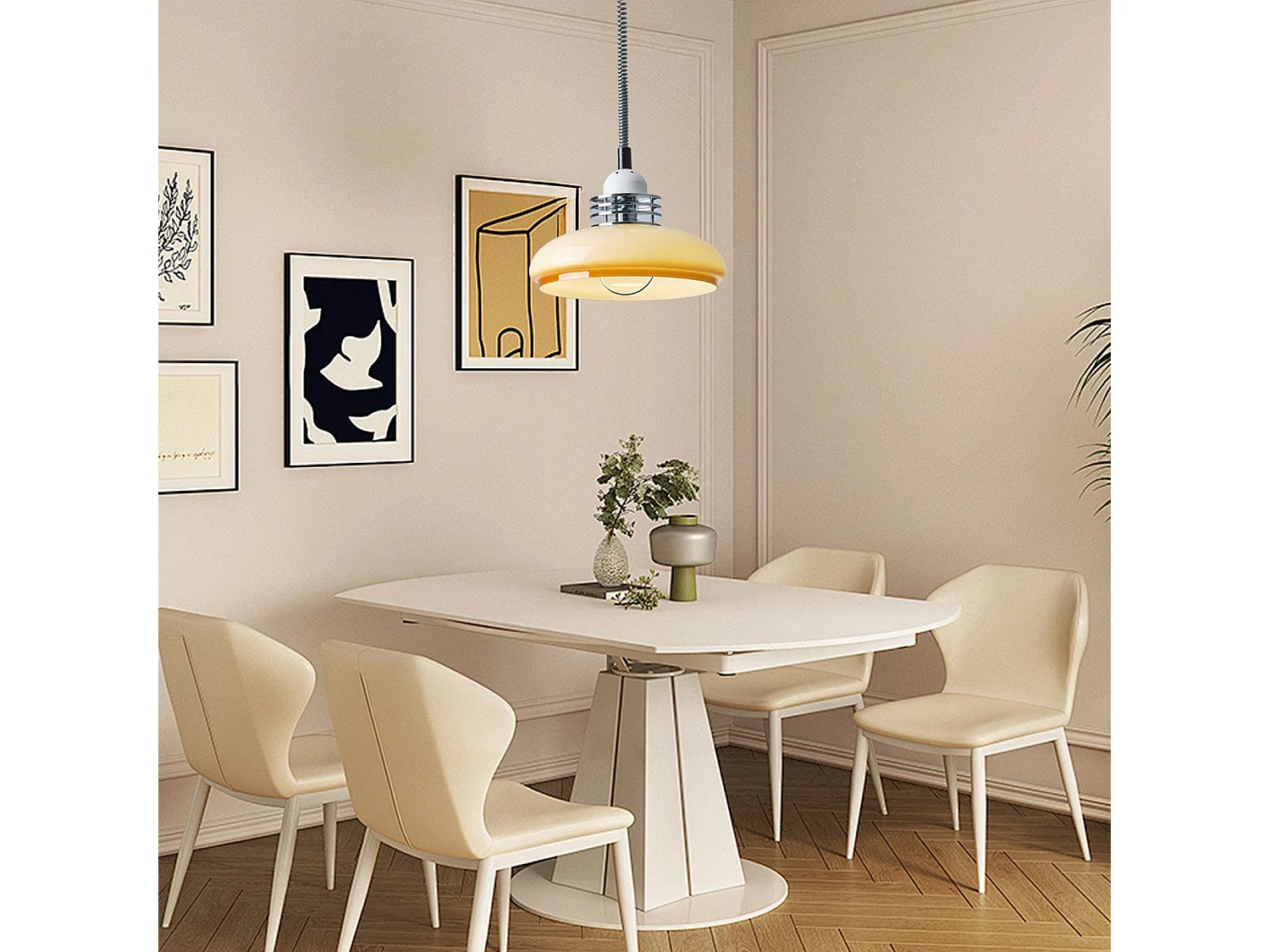 Lustre télescopique moderne style wabi-sabi illuminateur en verre d25 cm x h25 cm