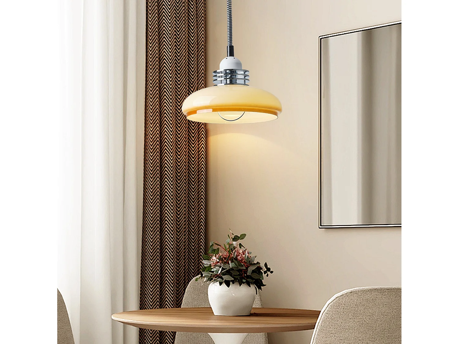 Lustre télescopique moderne style wabi-sabi illuminateur en verre d25 cm x h25 cm