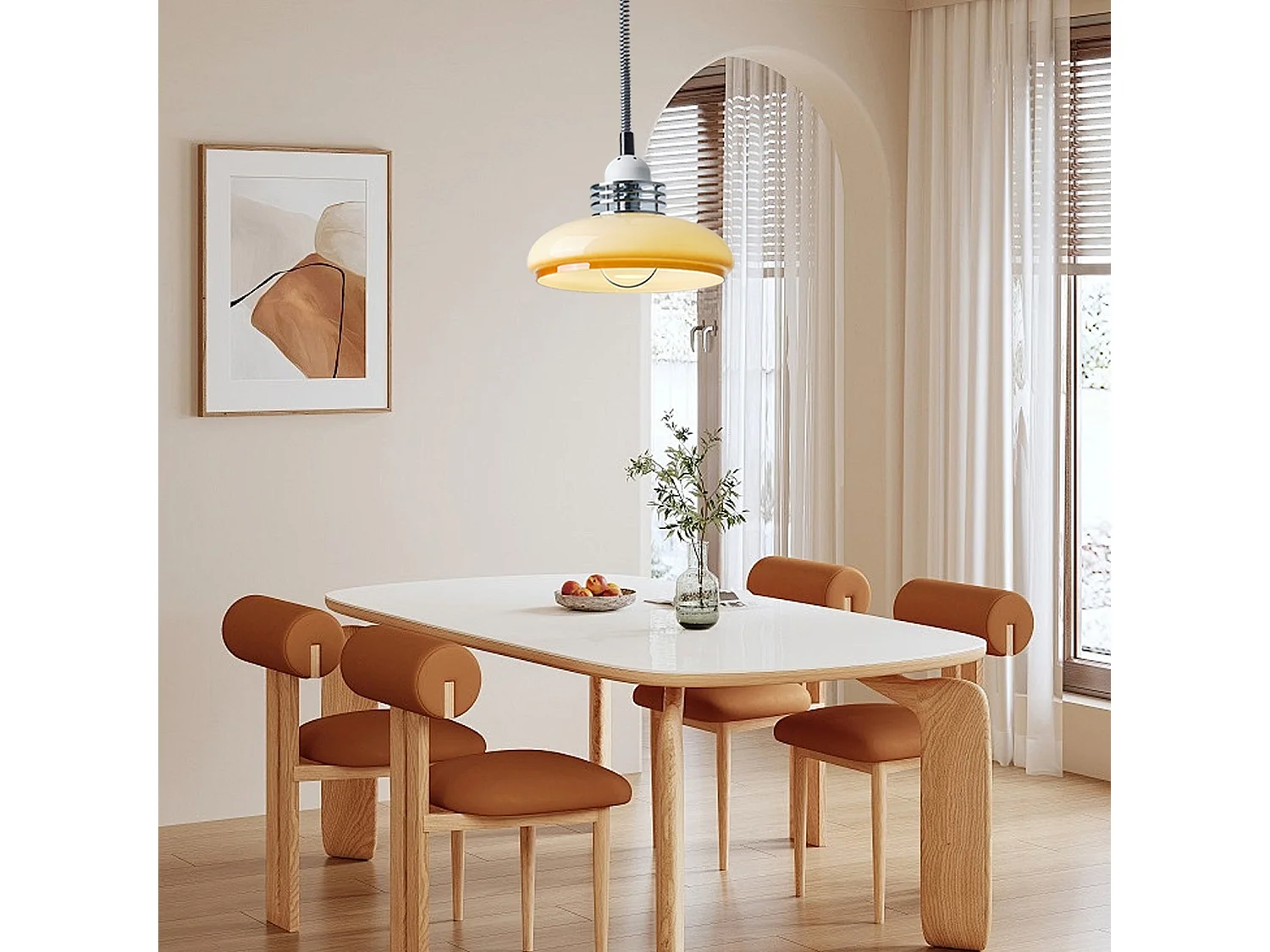 Lustre télescopique moderne style wabi-sabi illuminateur en verre d25 cm x h25 cm