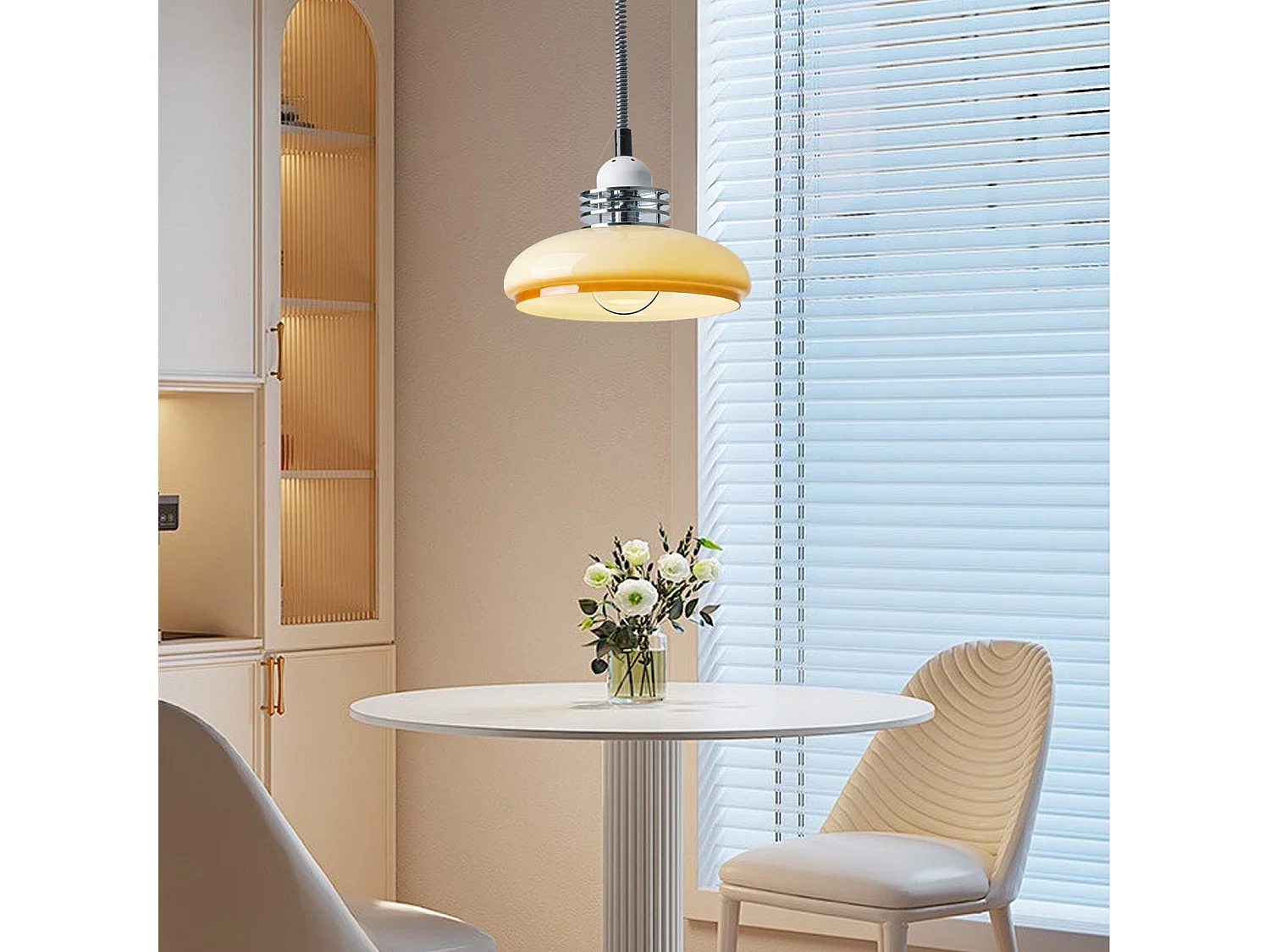 Lustre télescopique moderne style wabi-sabi illuminateur en verre d25 cm x h25 cm