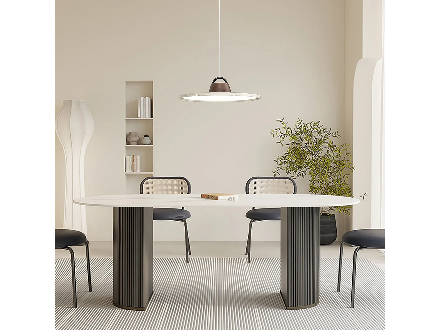 Lustre arturesthome en forme de soucoupe volante, adaptée pour le restaurant, la chambre à coucher et le salon,blanc, d42 cm x h11 cm