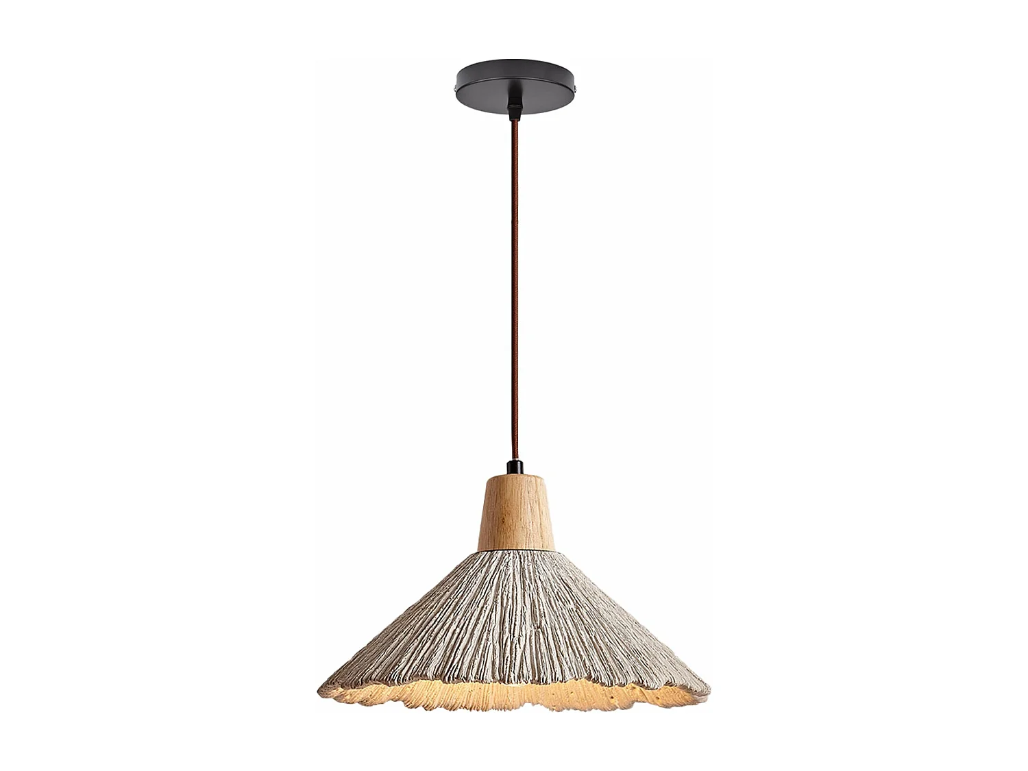 Lustre arturesthome lampe suspendue en ciment au wabi-sabi style, pour la chambre à coucher le salon, l'île de cuisine, grey, d26 cm x h16 cm