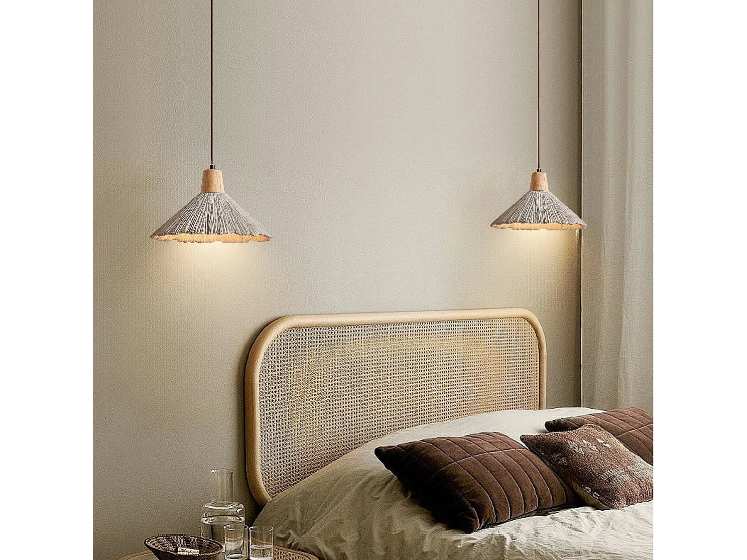 Lustre arturesthome lampe suspendue en ciment au wabi-sabi style, pour la chambre à coucher le salon, l'île de cuisine, grey, d26 cm x h16 cm