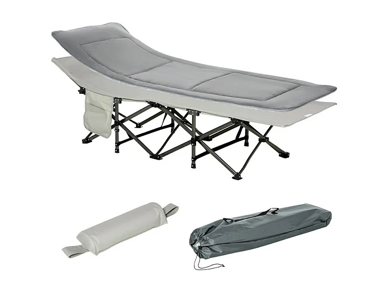 Lit de camp pliable TUCKER gris