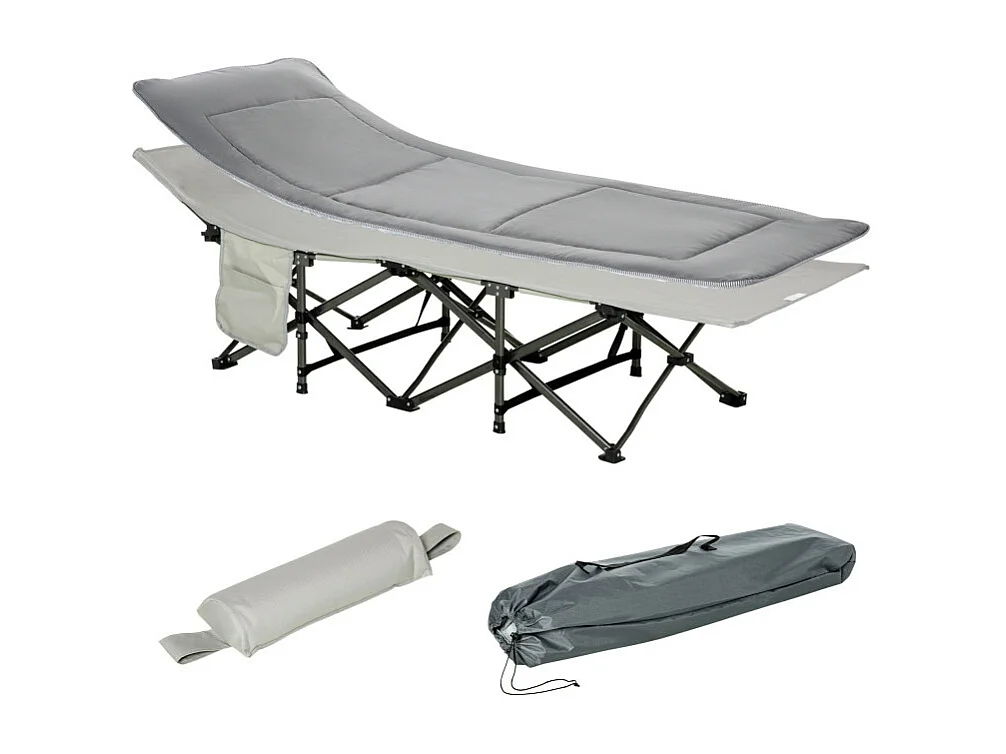 Lit de camp pliable TUCKER gris