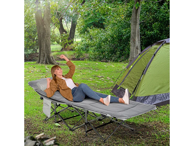 Lit de camp pliable TUCKER gris