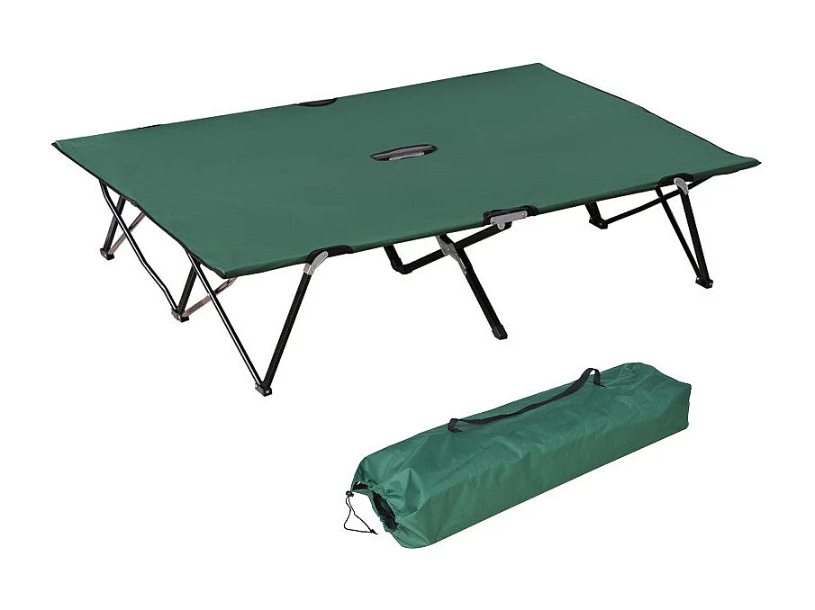 Lit de camp double pliable WILLIAM vert et noir