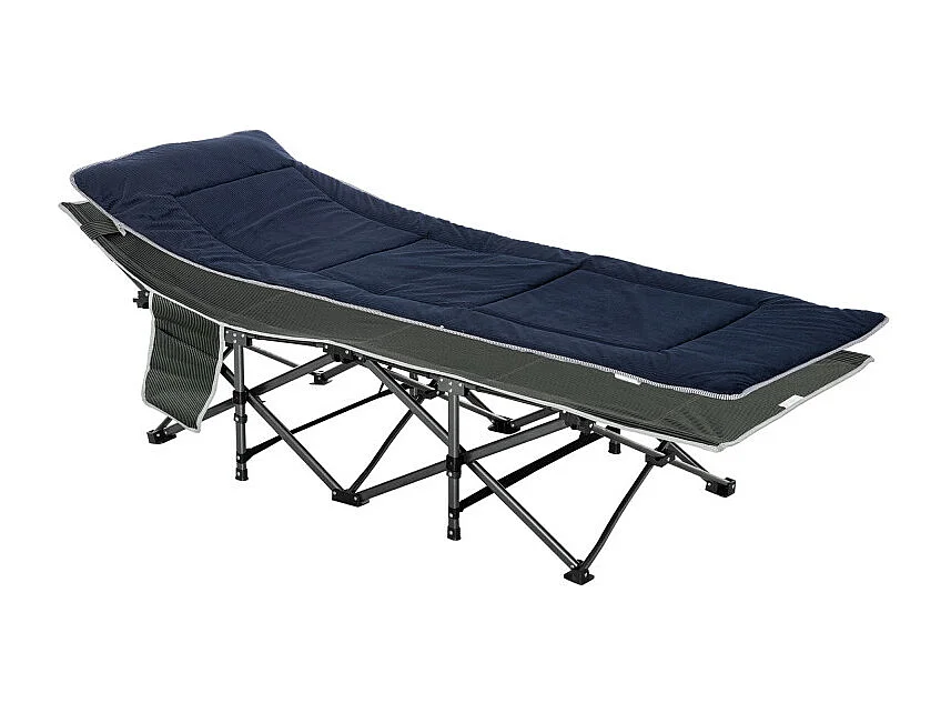 Lit de camp CYRIL bleu et noir